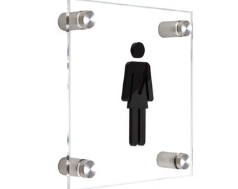 Restroom Sign with ADA - Toilet Door Plaque - All Gender Restroom Plate - Acrylic All Gender Sign