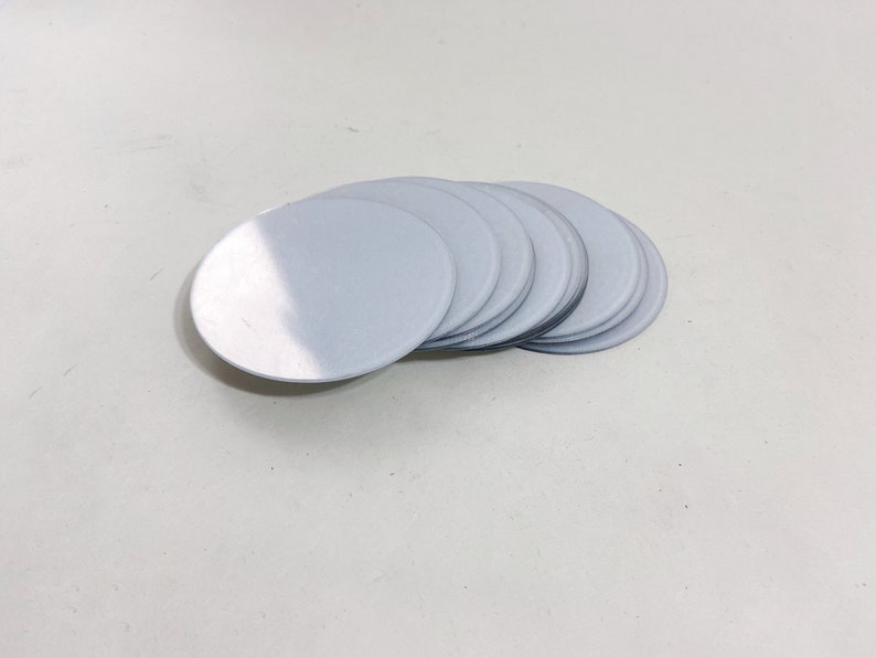 Round Acrylic Craft Mirrors 1mm Thin, Self-Adhesive - Pack of 10