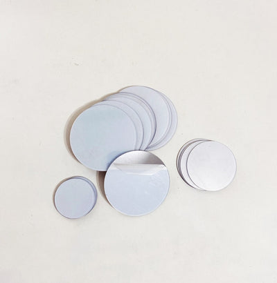 Round Acrylic Craft Mirrors 1mm Thin, Self-Adhesive - Pack of 10