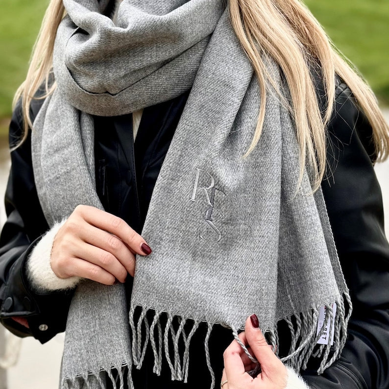 Personalized Staggered Initial Scarf