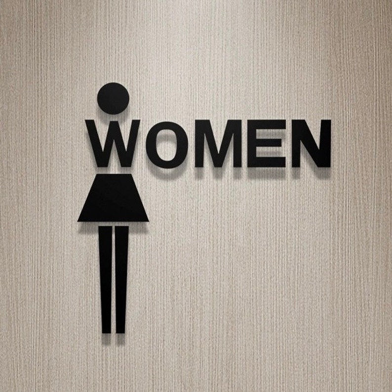 Luxury Acrylic Washroom Sign, Restroom, Bathroom, Toilet Sign