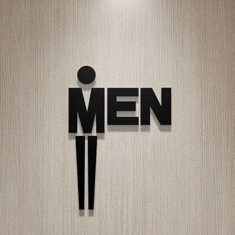 Luxury Acrylic Washroom Sign, Restroom, Bathroom, Toilet Sign