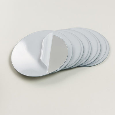 Round Acrylic Craft Mirrors 1mm Thin, Self-Adhesive - Pack of 10