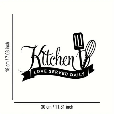 Kitchen, Love Served Daily - Beautiful Kitchen Wall Decal - Best For Gifting